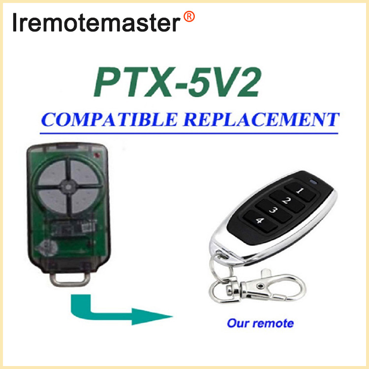 PTX5V2 PTX-5 గ్యారేజ్ డోర్ రిమోట్ రీప్లేస్‌మెంట్ 433.92MHz కోసం